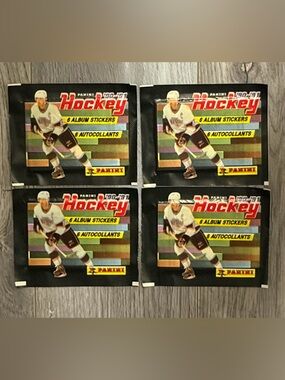 4 PACKS Wayne Gretzky 1990-91 Panini NHL Hockey Album Sticker Card Sealed Pack